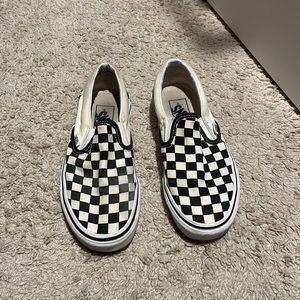 Black checkered Vans